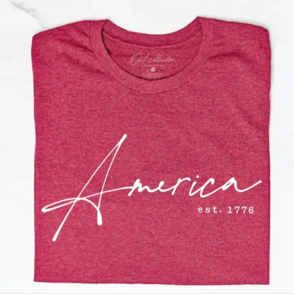 🐧#625 AMERICA EST. 1776 Graphic T -Shirt